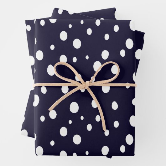 White Snow Dot Pattern Satin Geschenkpapier Set (Beispiel)