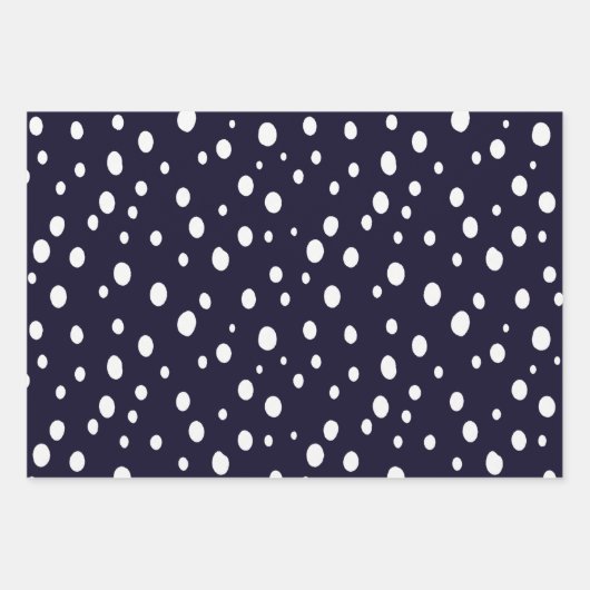 White Snow Dot Pattern Satin Geschenkpapier Set (Vorderseite)