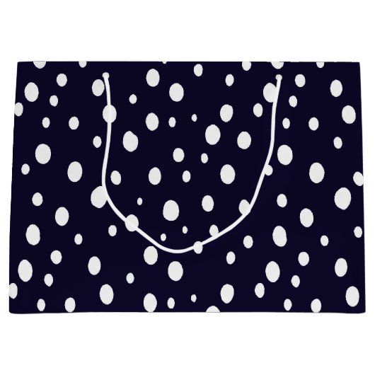 White Snow Dot Pattern Satin Große Geschenktüte (Vorderseite)
