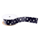 White Snow Dot Pattern Satin Satinband (Spule)
