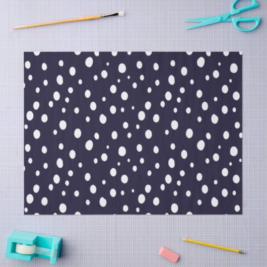 White Snow Dot Pattern Satin Seidenpapier (Basteln)