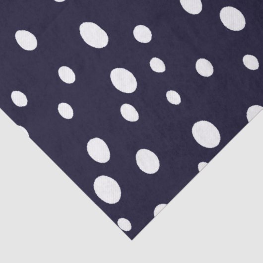 White Snow Dot Pattern Satin Seidenpapier (Detail)