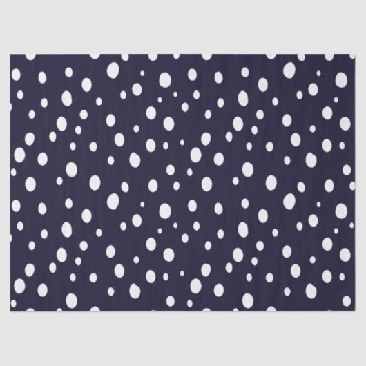 White Snow Dot Pattern Satin Seidenpapier (Vorderseite)