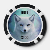 White Snow Fox auf dem Icy Land Custom Dollar Betr Pokerchips (Rückseite)