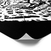 White Snow Leopard Kopf Jungle Tiere Kunst Poster (Ecke)