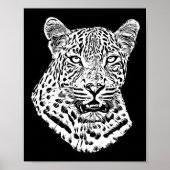 White Snow Leopard Kopf Jungle Tiere Kunst Poster (Vorne)