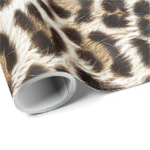 White Snow Leopard Print Safari Party ID1157 Geschenkpapier (Rolleneckpunkt)