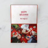 White Snow on Red Canvas Folded Christmas Card Dankeskarte (Innenseite)