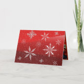 White Snow on Red Canvas Folded Christmas Card Dankeskarte (Vorderseite)