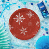 White Snow on. Red Canvas  Pappteller (Party)