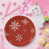 White Snow on. Red Canvas Pappteller (Party)