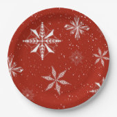 White Snow on. Red Canvas Pappteller (Vorderseite)