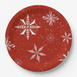 White Snow on. Red Canvas Pappteller