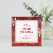 White Snow on Red Leinwände Weihnachtskarte Einladung (Stehend Vorderseite)