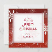 White Snow on Red Leinwände Weihnachtskarte Einladung (Vorderseite)