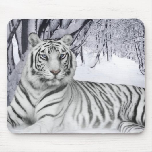 White Snow Tiger Mousepad (Vorne)