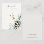 White Snow Winter Berries Euren Necklace Holder Visitenkarte (Vorne/Hinten)