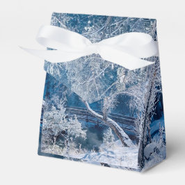 White Snow Winter Wedding Favor Box Geschenkschachtel