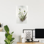 White Snowdrop Blume Art Print Poster (Heimbüro)
