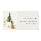 White Snowfall Tree Houses Weihnachtsadresse (Vorne)