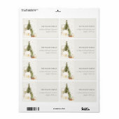 White Snowfall Tree Houses Weihnachtsadresse (Vorne)