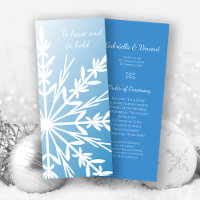 White Snowflake auf dem Blue Winter Wedding Progra