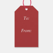 White Snowflake auf der Karierten Geschenktafel Ro Geschenkanhänger (Rückseite)