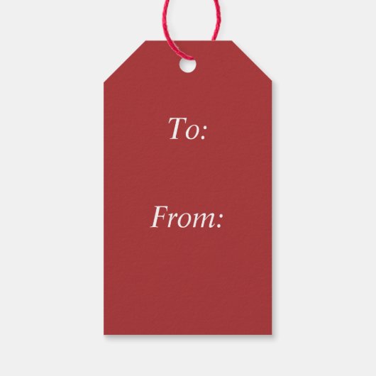 White Snowflake auf der Karierten Geschenktafel Ro Geschenkanhänger (Rückseite)