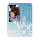 White Snowflake auf Eisblauen Hochzeit Sichern Sie Magnet (Vertikal)