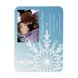 White Snowflake auf Eisblauen Hochzeit Sichern Sie Magnet
