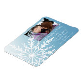 White Snowflake auf Eisblauen Hochzeit Sichern Sie Magnet (Linke Seite)