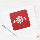 White Snowflake Blume Dots Jots Weihnachtsfeiertag Quadratischer Aufkleber (Umschlag)