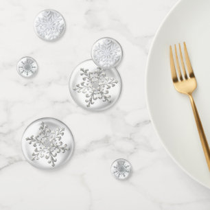 White Snowflake Confetti Konfetti