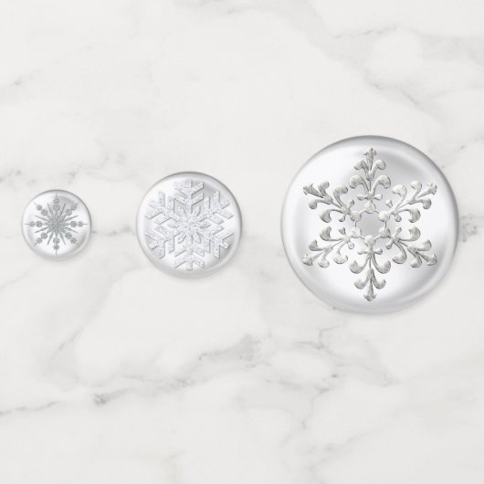 White Snowflake Confetti Konfetti (Rückseiten)