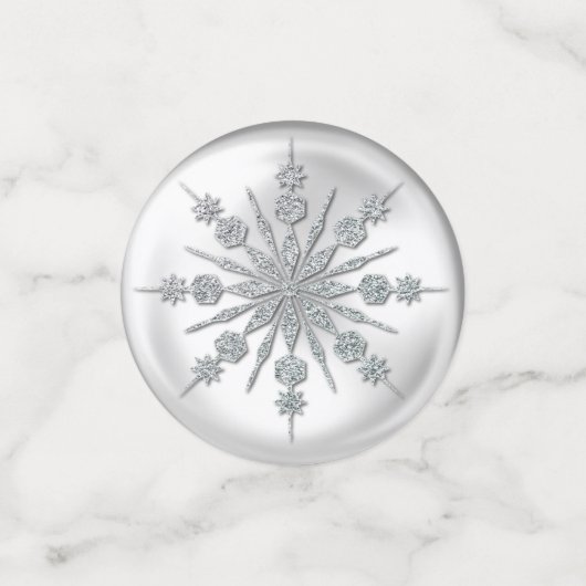 White Snowflake Confetti Konfetti (Klein Vorderseite)