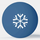 White Snowflake Design auf Blue Tischtennisball (Vorderseite)