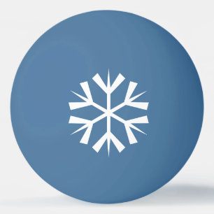 White Snowflake Design auf Blue Tischtennisball