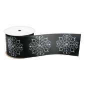 White Snowflake Design Ribbon Satinband (Spule)