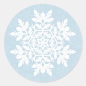  White Snowflake (Frost Blue)  Runder Aufkleber (Vorderseite)