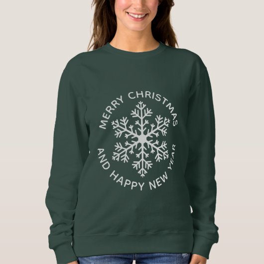 White Snowflake Holiday Sweatshirt (Vorderseite)