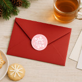 White Snowflake On Dusty Rose Blush Pink Runder Aufkleber