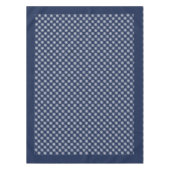 White Snowflake Pattern on a Midnight Blue Sky Tischdecke (Vorderseite)