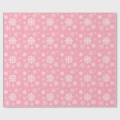 White Snowflake Pattern On Pink Background Color Geschenkpapier (Flach)