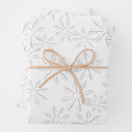 White Snowflake Print Geschenkpapier Set (Beispiel)