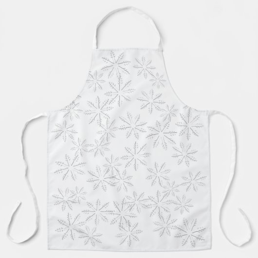 White Snowflake Print Schürze (Vorderseite)