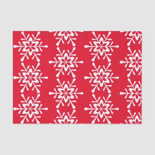 White Snowflake Red Backing Seidenpapier (Vorderseite)