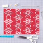 White Snowflake Red Backing Seidenpapier (Handwerk)