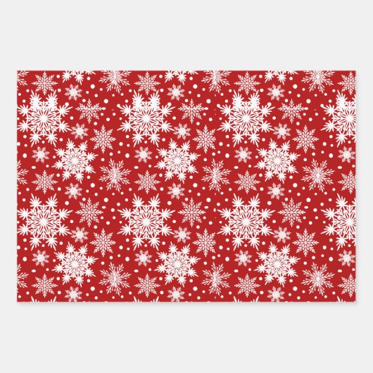 White Snowflake Seamless Patterns Weihnachten Geschenkpapier Set (Vorderseite 3)