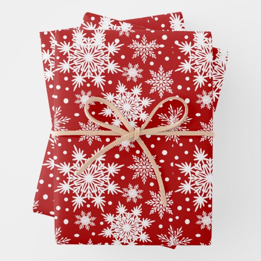 White Snowflake Seamless Patterns Weihnachten Geschenkpapier Set (Beispiel)