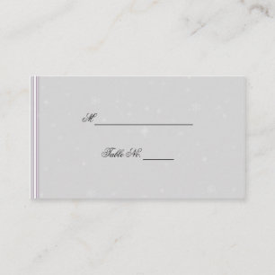 White Snowflake Silver Eggplant Hochzeit Platzkart Platzkarte